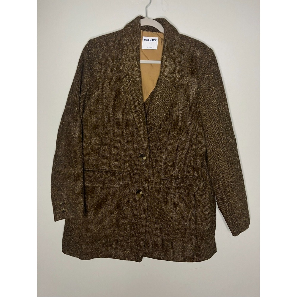Old Navy Brown Long Sleeve Notch Collared Oversized Suit Blazer Women's Size L